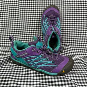 KEEN Chandler Youth All Terrain Shoes Purple Blue Quick Lace Kids Size 5 / EU 38